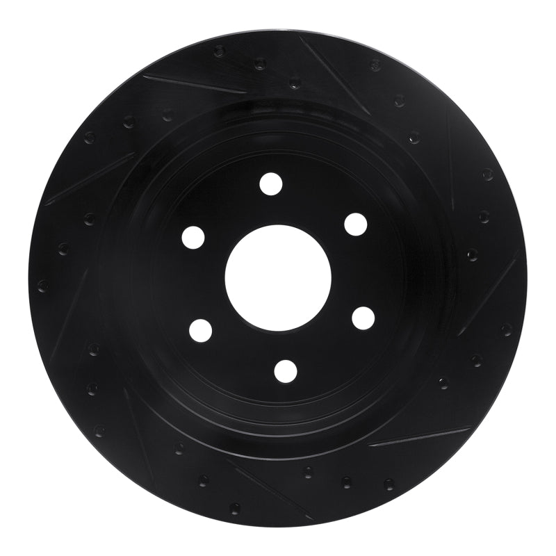 R1 Concepts R1 00-14 Cadillac Escalade EXT Rear Left Drilled & Slotted Black Brake Rotor