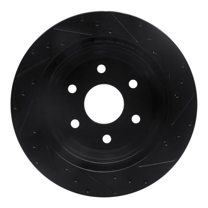 R1 Concepts R1 00-14 Cadillac Escalade EXT Rear Left Drilled & Slotted Black Brake Rotor