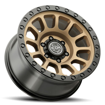 ICON Hulse 18x9 / 6x5.5 / 0mm / 5in BS Satin Bronze w/ Gloss Black Lip