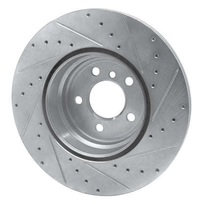R1 Concepts R1 07-19 BMW X5 Rear Left Drilled & Slotted Silver Brake Rotor