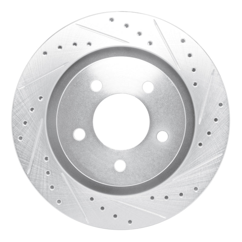 R1 Concepts R1 99-04 Chrysler 300M Front Right Drilled & Slotted Silver Brake Rotor