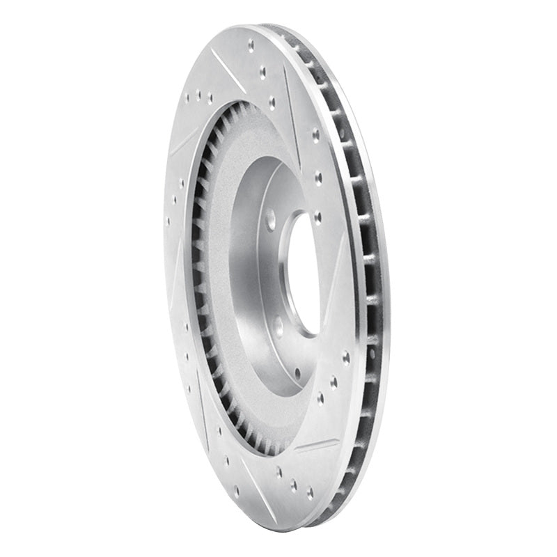 R1 Concepts R1 93-95 Mazda RX-7 Rear Left Drilled & Slotted Silver Brake Rotor