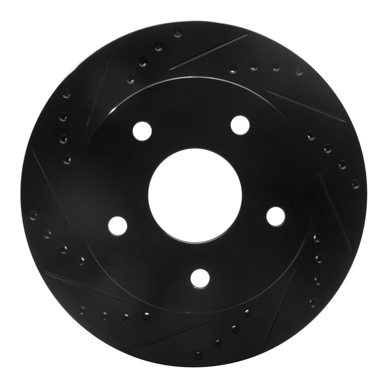 R1 Concepts R1 00-01 Dodge Ram 1500 Pickup Front Left Drilled & Slotted Black Brake Rotor
