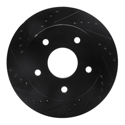 R1 Concepts R1 00-01 Dodge Ram 1500 Pickup Front Left Drilled & Slotted Black Brake Rotor