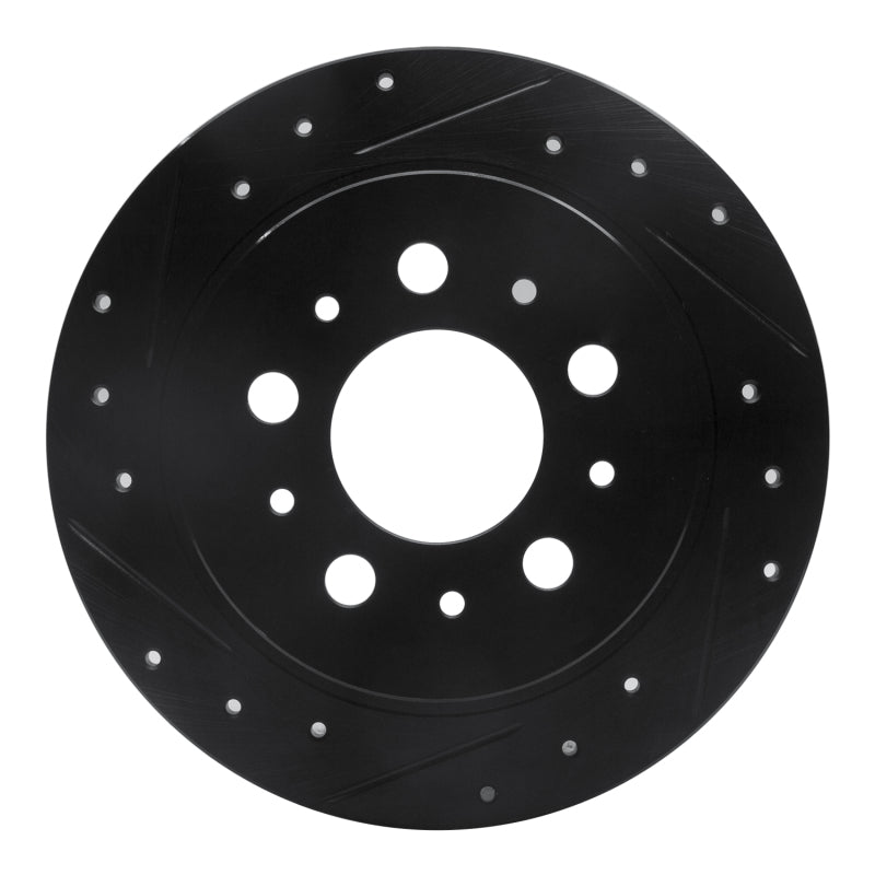 R1 Concepts R1 95-97 Volvo 960 Rear Left Drilled & Slotted Black Brake Rotor