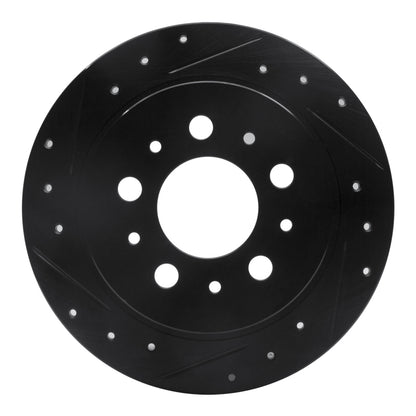 R1 Concepts R1 95-97 Volvo 960 Rear Left Drilled & Slotted Black Brake Rotor