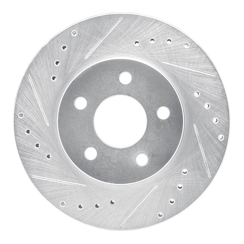 R1 Concepts R1 89-90 Ford Thunderbird Front Left Drilled & Slotted Silver Brake Rotor
