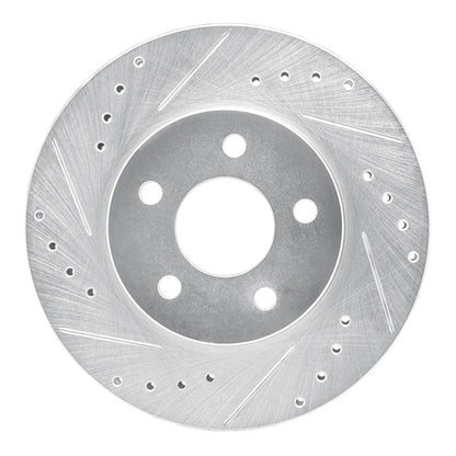 R1 Concepts R1 89-90 Ford Thunderbird Front Left Drilled & Slotted Silver Brake Rotor