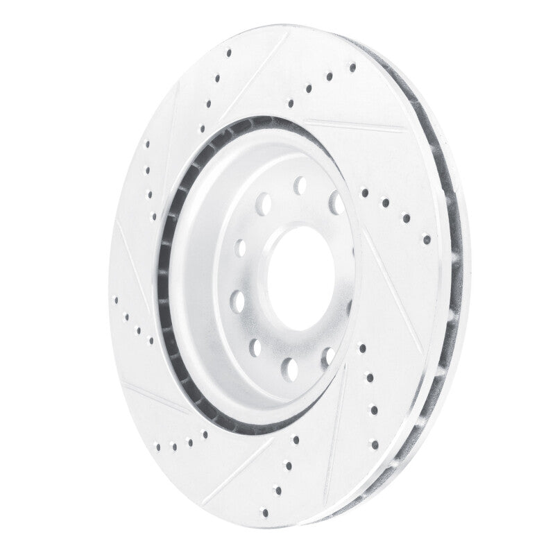 R1 Concepts R1 22-25 Jeep Grand Cherokee Front Right Drilled & Slotted Silver Brake Rotor
