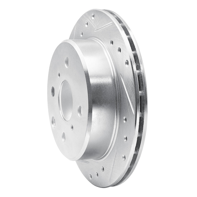 R1 Concepts R1 84-88 Toyota Cressida Rear Left Drilled & Slotted Silver Brake Rotor