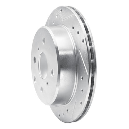 R1 Concepts R1 84-88 Toyota Cressida Rear Left Drilled & Slotted Silver Brake Rotor
