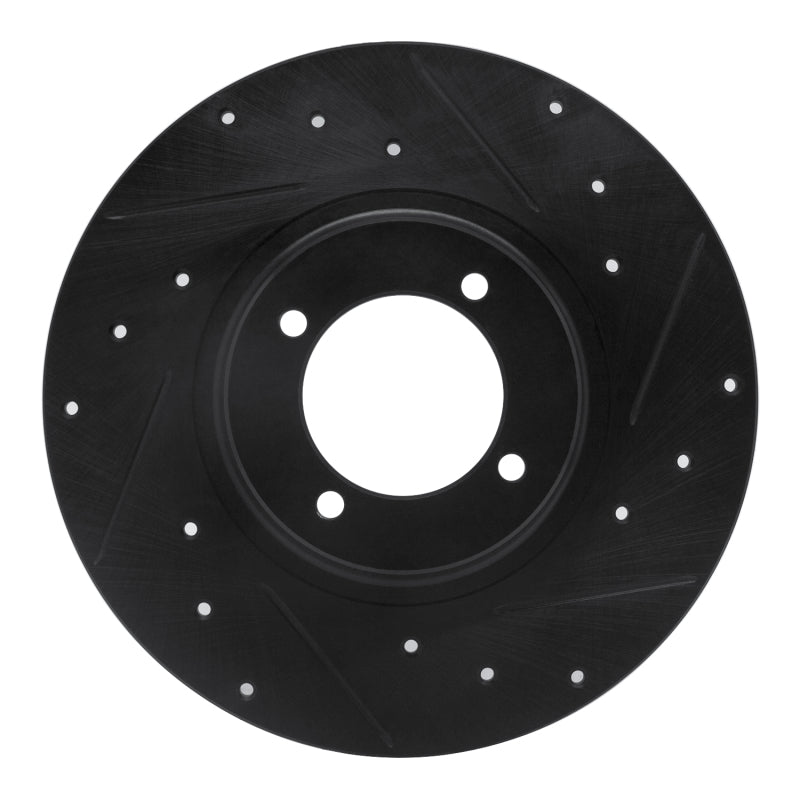 R1 Concepts R1 62-80 MG MGB Front Right Drilled & Slotted Black Brake Rotor