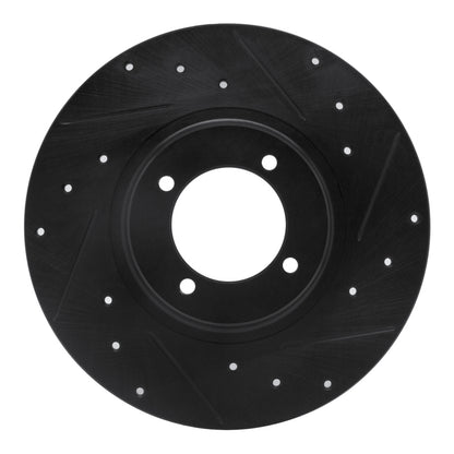 R1 Concepts R1 62-80 MG MGB Front Right Drilled & Slotted Black Brake Rotor