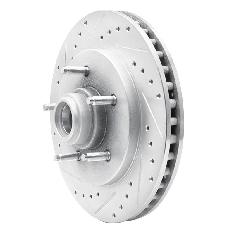 R1 Concepts R1 97-00 Ford Expedition Front Left Drilled & Slotted Silver Brake Rotor