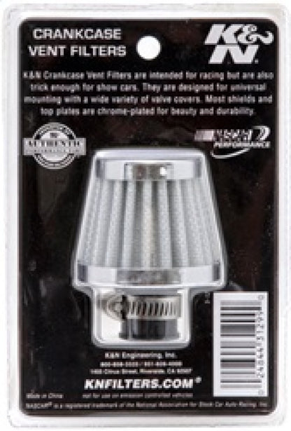 K&N Engineering K&N 2in Base OD x .375in Flange ID x 1.75in H Rubber Base Crankcase Vent Filter - White