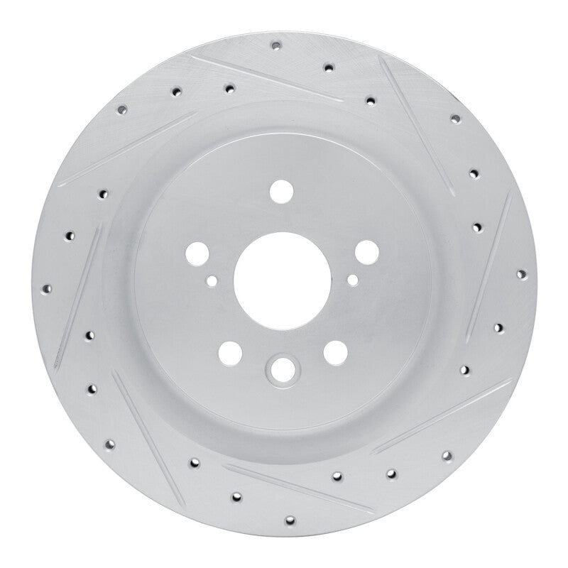 R1 Concepts R1 20-25 Lexus RX500h Rear Right Drilled & Slotted Silver Brake Rotor