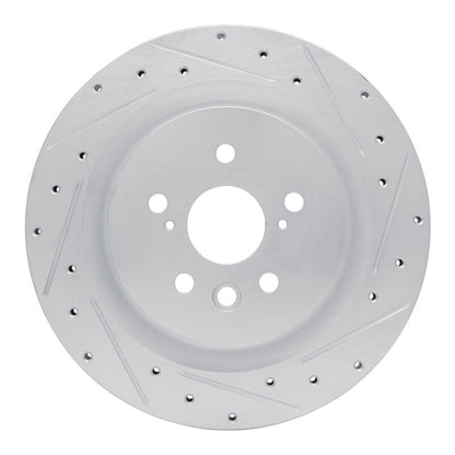 R1 Concepts R1 20-25 Lexus RX500h Rear Right Drilled & Slotted Silver Brake Rotor