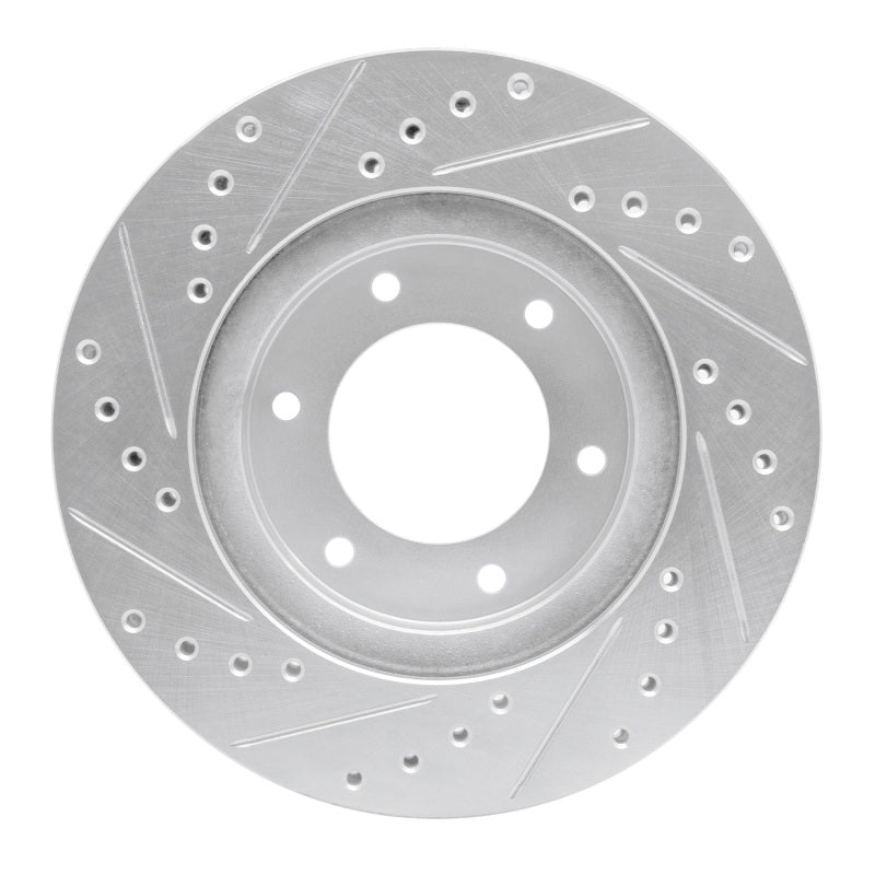 R1 Concepts R1 93-98 Toyota T100 Front Right Drilled & Slotted Silver Brake Rotor