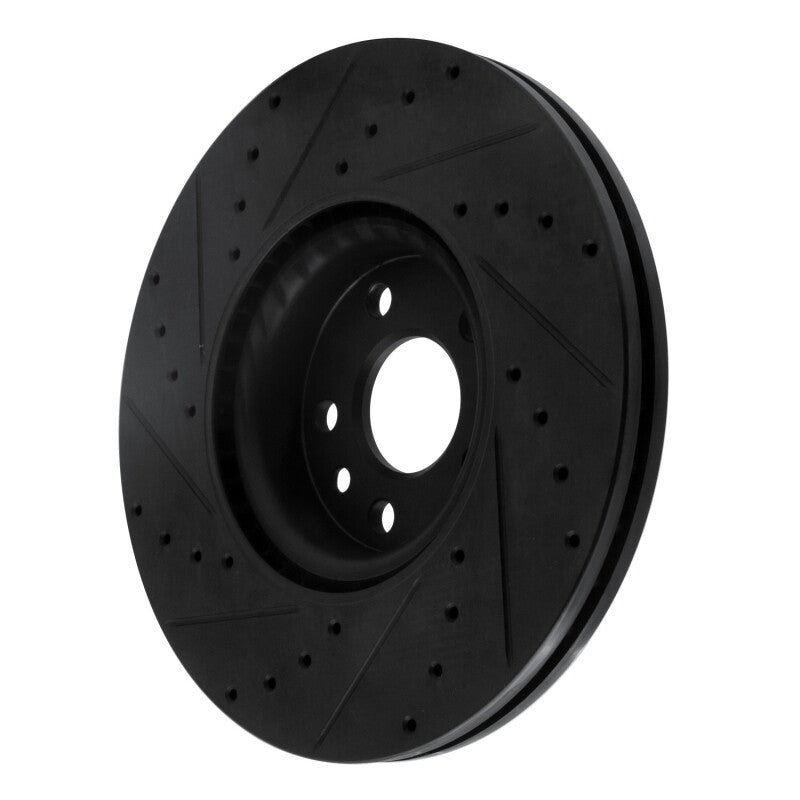 R1 Concepts R1 16-17 Volvo XC60 Front Right Drilled & Slotted Black Brake Rotor