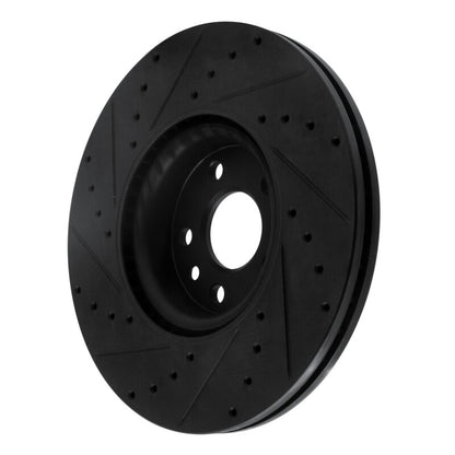 R1 Concepts R1 16-17 Volvo XC60 Front Right Drilled & Slotted Black Brake Rotor
