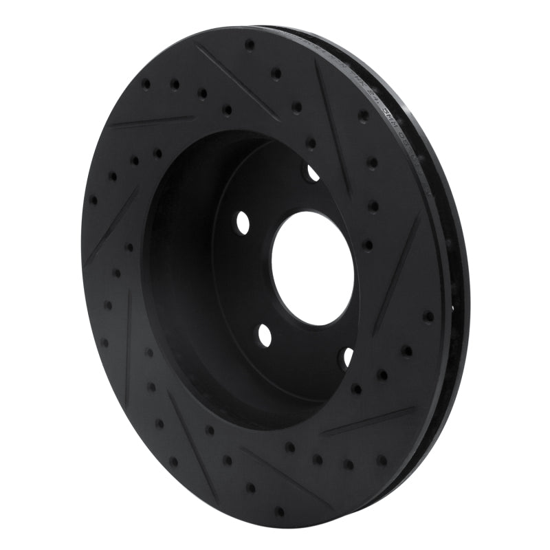 R1 Concepts R1 99-04 Jeep Grand Cherokee Front Left Drilled & Slotted Black Brake Rotor