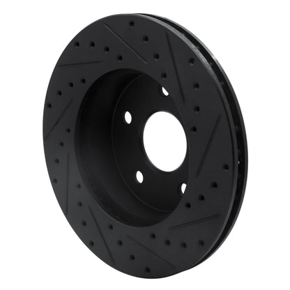 R1 Concepts R1 99-04 Jeep Grand Cherokee Front Left Drilled & Slotted Black Brake Rotor