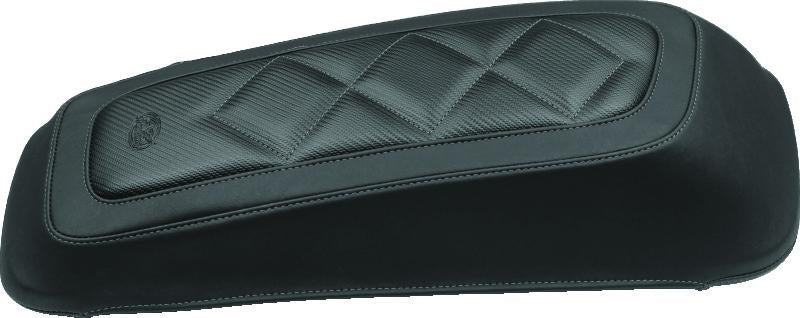 Mustang Motorcycle Mustang 08-21 Harley FL Touring Saddlebag Lid Covers w/Black Pearl Studs- Black