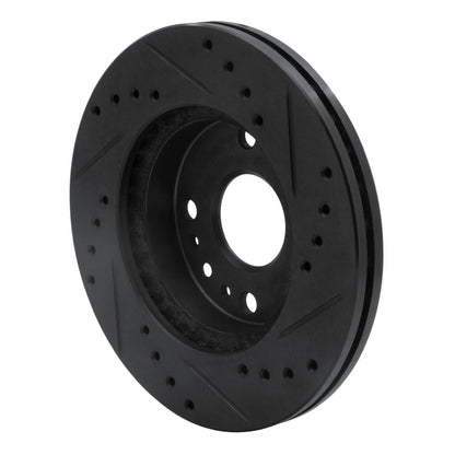 R1 Concepts R1 94-02 Ford ASPIRE Front Left Drilled & Slotted Black Brake Rotor