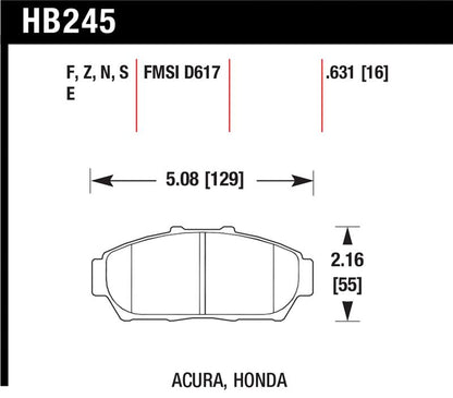 Hawk Performance Hawk 94-01 Acura Integra (excl Type R)  DTC-60 Race Front Brake Pads