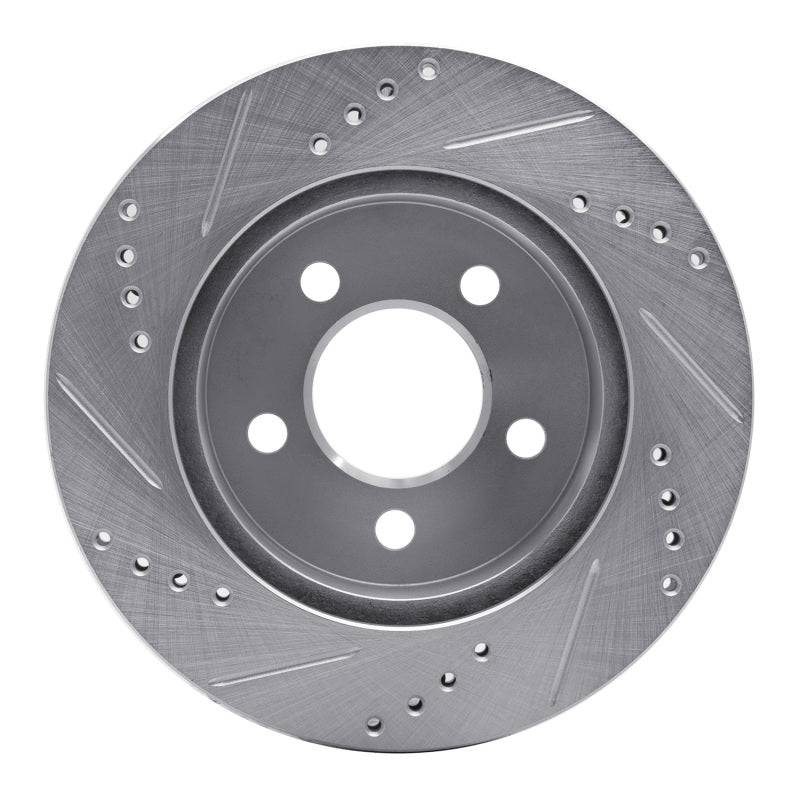 R1 Concepts R1 99-06 Jeep TJ (Canada - See Wrangler for US) Front Right Drilled & Slotted Silver Brake Rotor