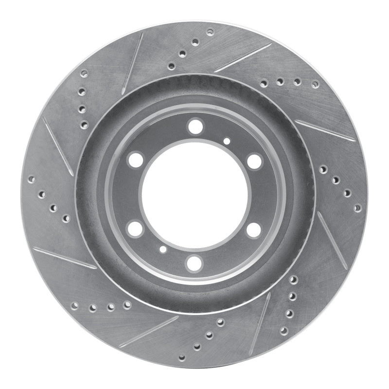 R1 Concepts R1 10-24 Lexus GX460 Front Right Drilled & Slotted Silver Brake Rotor