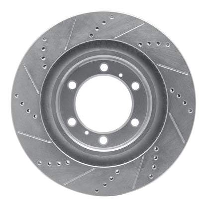 R1 Concepts R1 10-24 Lexus GX460 Front Right Drilled & Slotted Silver Brake Rotor