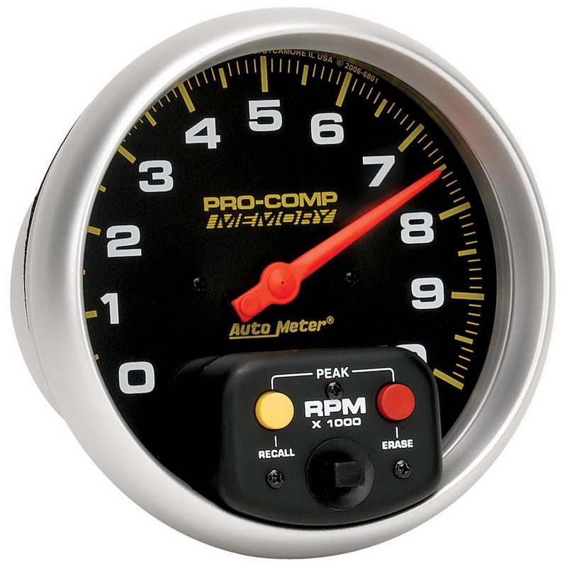 Autometer Pro-Comp 5 inch 10K RPM with Peak Memory In-Dash Tachometer