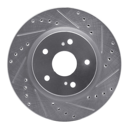 R1 Concepts R1 06-17 Suzuki Grand Vitara Front Right Drilled & Slotted Silver Brake Rotor