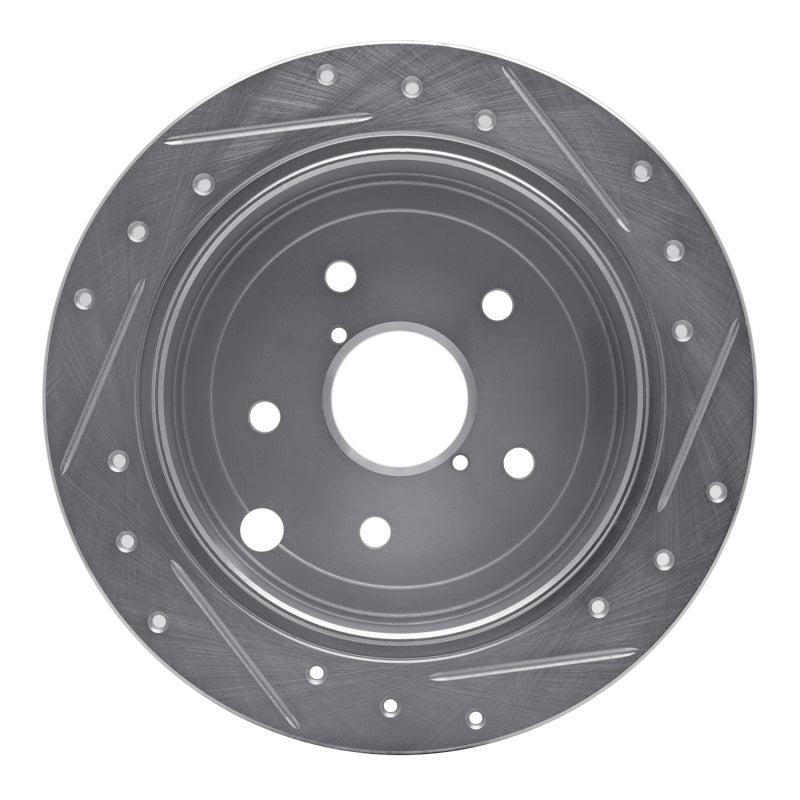 R1 Concepts R1 15-21 Subaru WRX Rear Left Drilled & Slotted Silver Brake Rotor