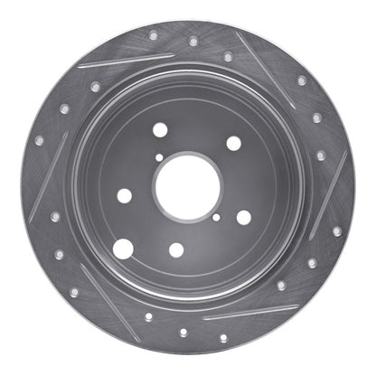 R1 Concepts R1 15-21 Subaru WRX Rear Left Drilled & Slotted Silver Brake Rotor