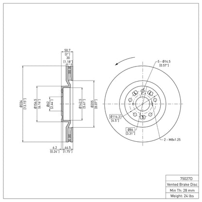 DFC 09-11 Lexus GS450H Left Front Brake Rotor