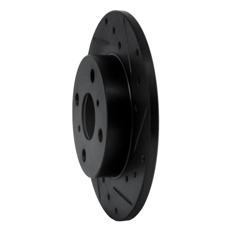 R1 Concepts R1 83-90 Toyota Tercel Front Right Drilled & Slotted Black Brake Rotor