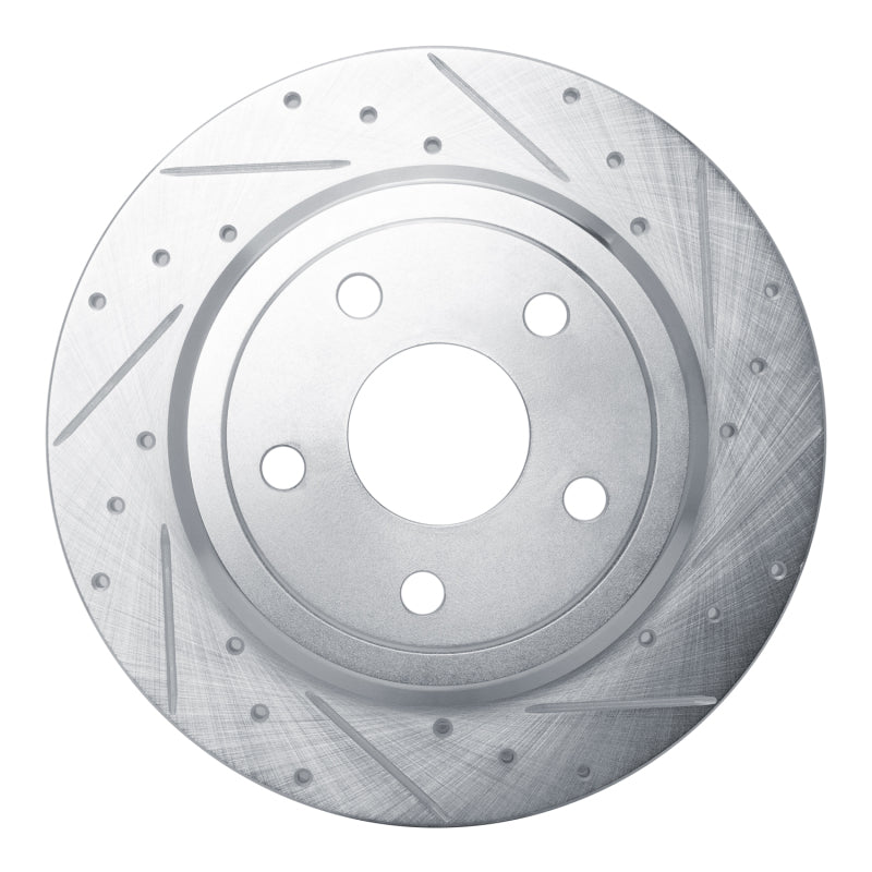R1 Concepts R1 2011-2022 Dodge Durango Rear Right Drilled & Slotted Silver Brake Rotor