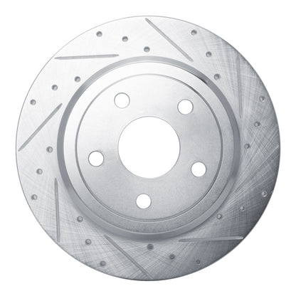 R1 Concepts R1 2011-2022 Dodge Durango Rear Right Drilled & Slotted Silver Brake Rotor