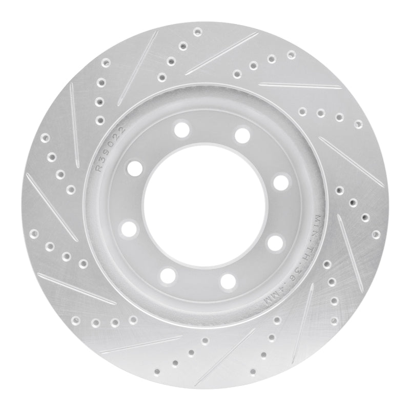 R1 Concepts R1 05-12 Ford F-450 Super Duty Front Right Drilled & Slotted Silver Brake Rotor