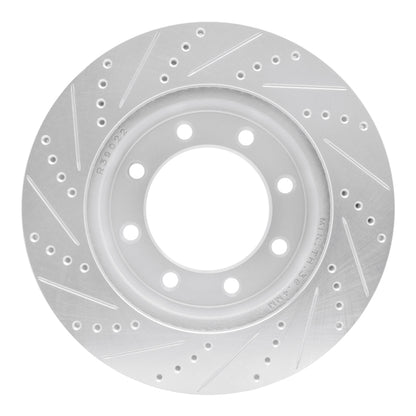 R1 Concepts R1 05-12 Ford F-450 Super Duty Front Right Drilled & Slotted Silver Brake Rotor
