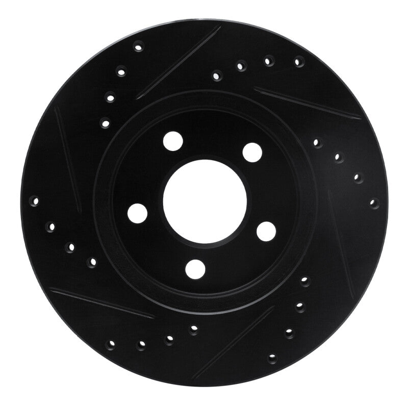 R1 Concepts R1 86-90 Chrysler Town & Country Front Right Drilled & Slotted Black Brake Rotor