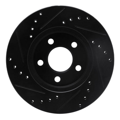 R1 Concepts R1 86-90 Chrysler Town & Country Front Right Drilled & Slotted Black Brake Rotor