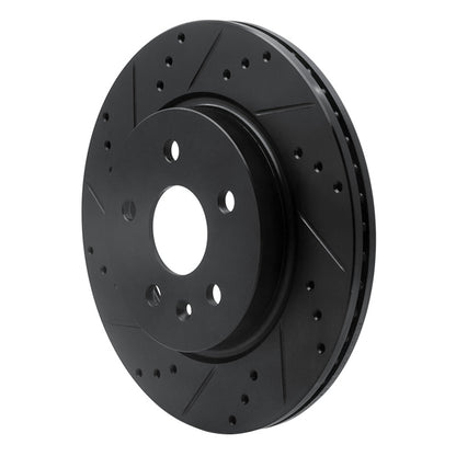 R1 Concepts R1 10-25 Buick Allure Rear Left Drilled & Slotted Black Brake Rotor