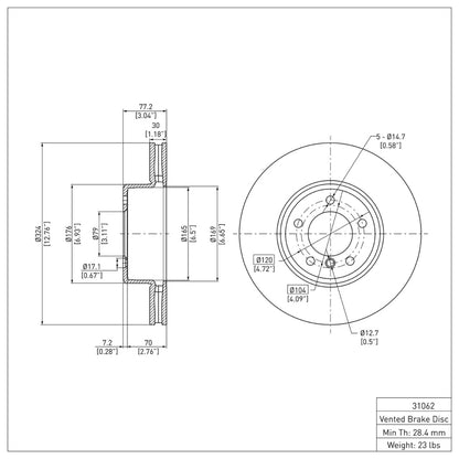 DFC 04-10 BMW 528i Front Brake Rotor