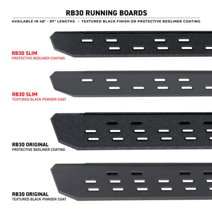 Go Rhino RB30 Slim Line Running Boards 73in. - Bedliner Coating (Boards ONLY/Req. Mounting Brackets)