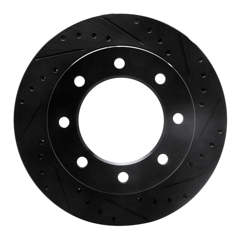 R1 Concepts R1 73-93 Dodge B350 Front Right Drilled & Slotted Black Brake Rotor