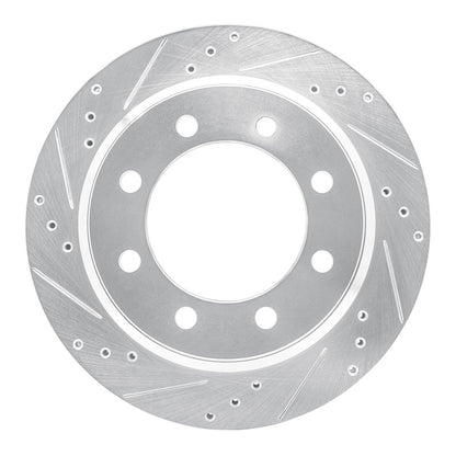 R1 Concepts R1 08-25 Ford E-150 Rear Left Drilled & Slotted Silver Brake Rotor