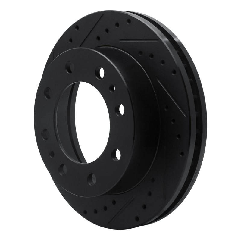 R1 Concepts R1 08-20 Ford E-450 Super Duty Rear Left Drilled & Slotted Black Brake Rotor